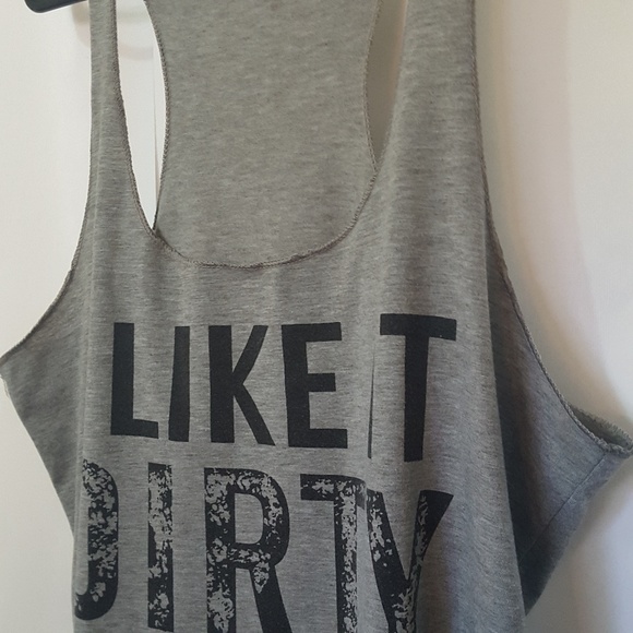 Tank Top Racerback Grey XL Raw Hem - Picture 1 of 5